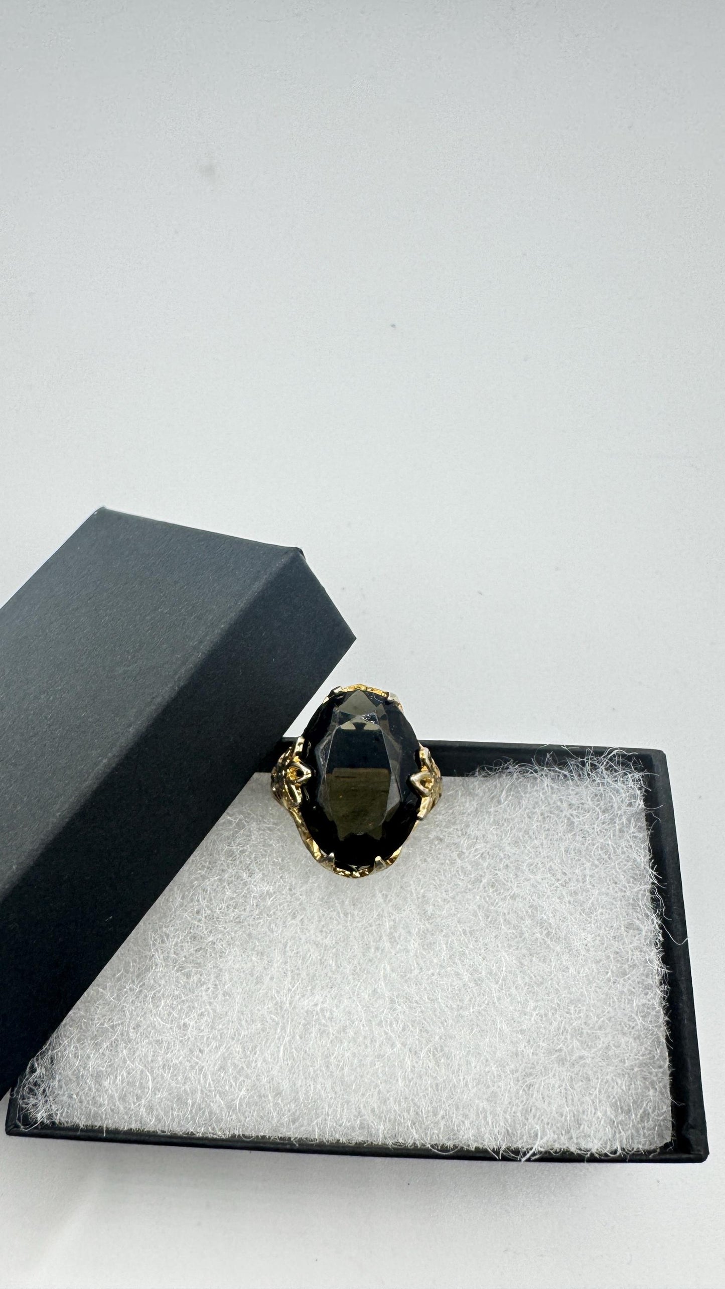 Vintage Smoky Topaz Ring Gold Filled
