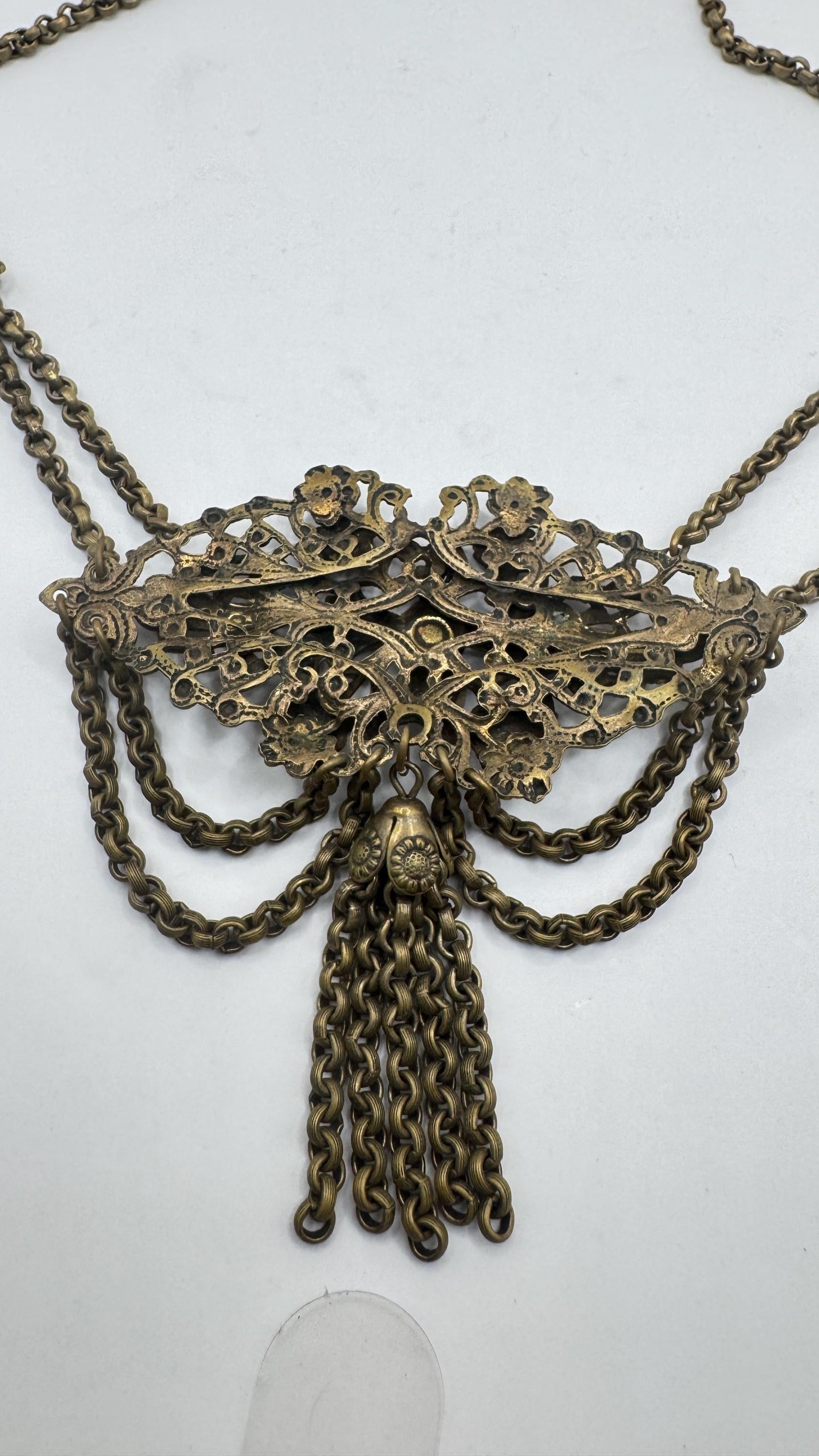 Vintage Bronze Cascade Choker necklace