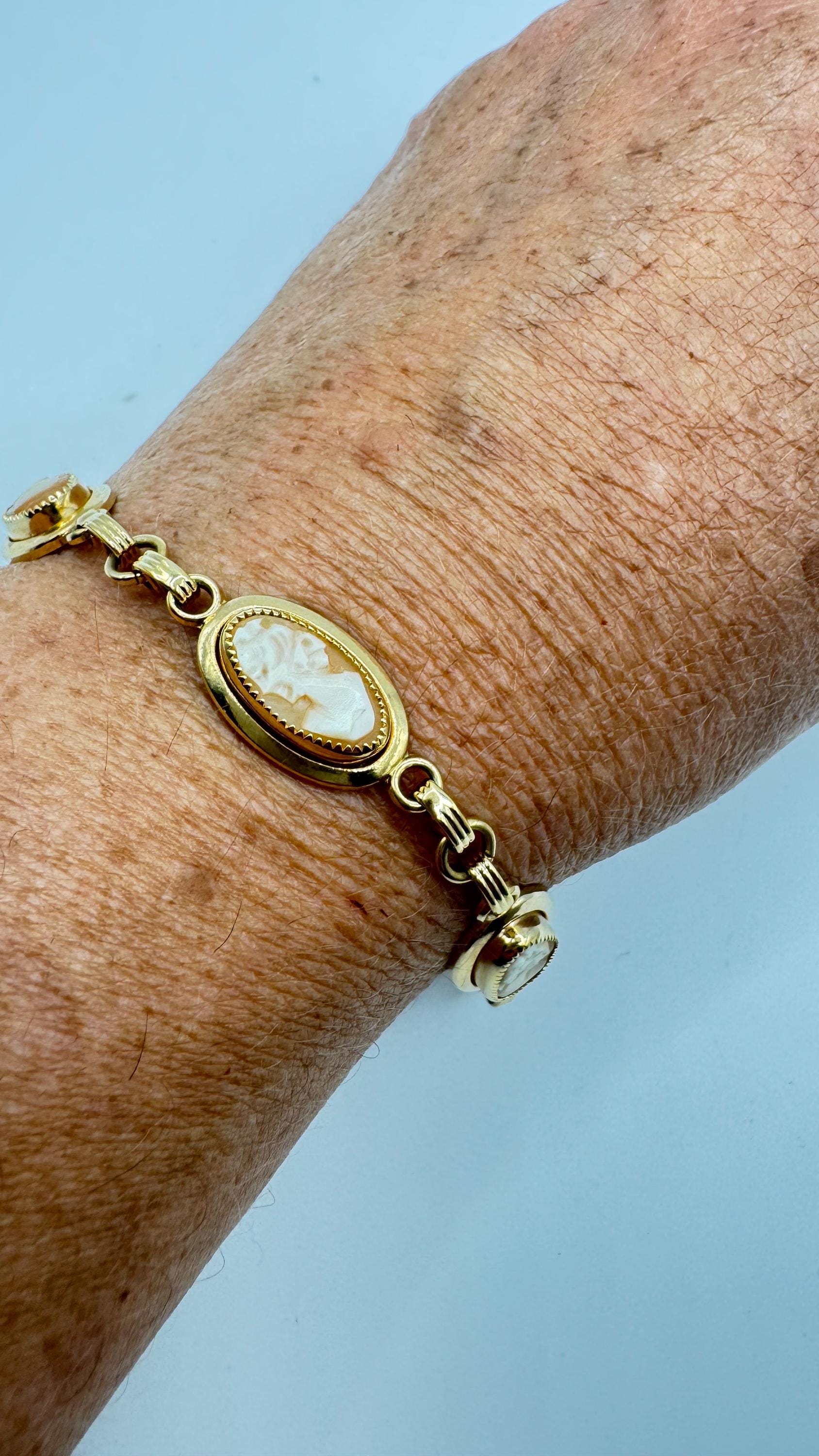 Vintage Cameo Bracelet Gold Filled