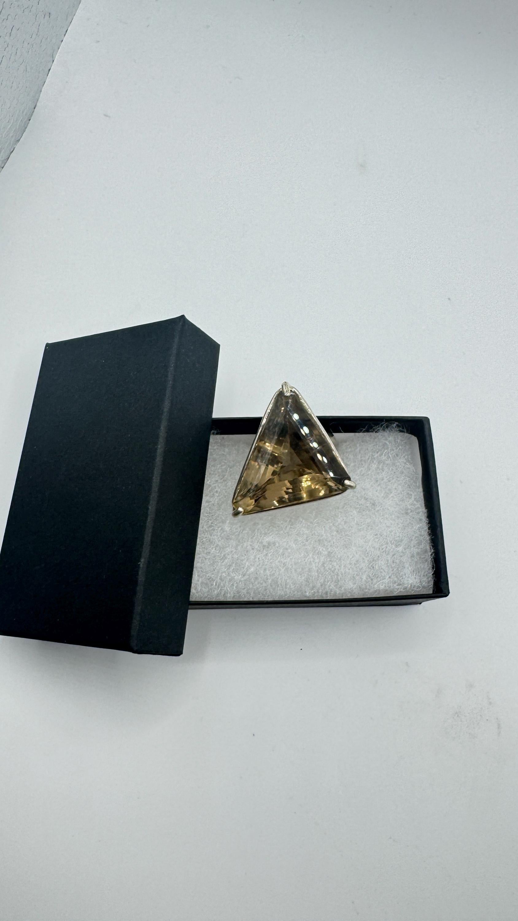 Vintage Smoky Topaz Ring 925 Sterling Silver