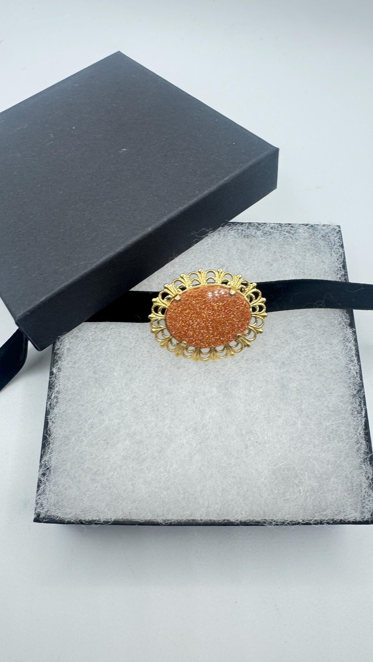 Vintage Tigers Eye Gold Filled Choker Necklace Pin Brooch
