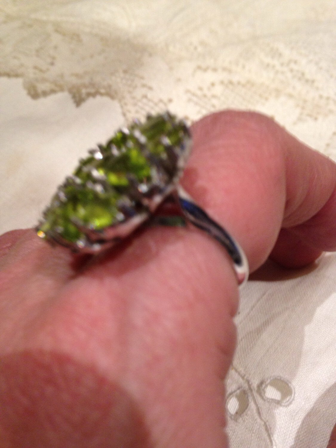 Vintage Handmade Genuine Green Peridot Filigree Setting 925 Sterling Silver Gothic Ring