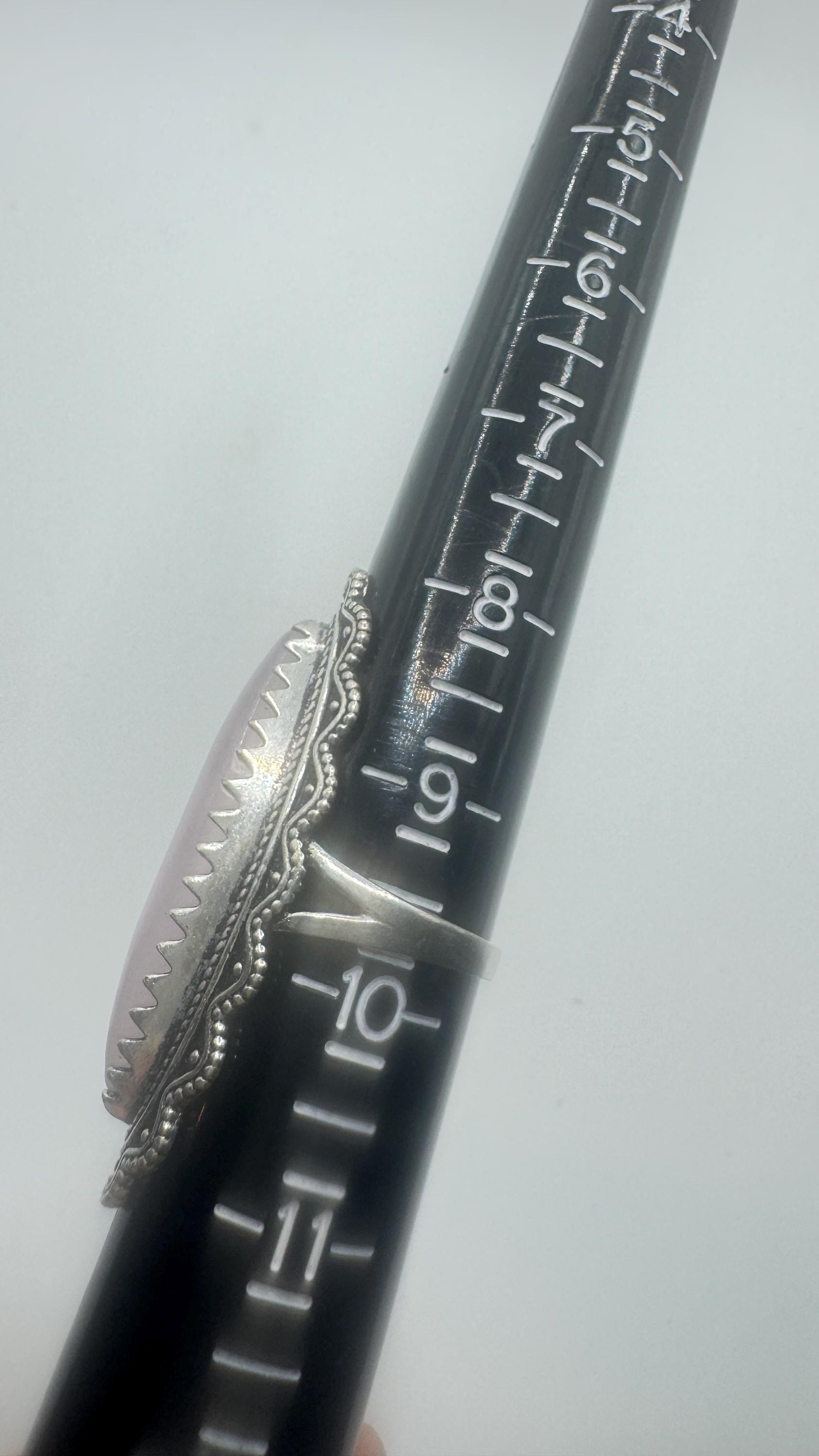 Vintage Genuine Rose Quartz Silver Ring