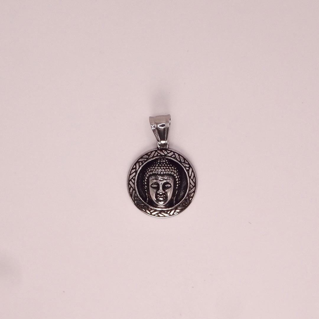 Vintage Buddha Choker Silver Necklace Pendant