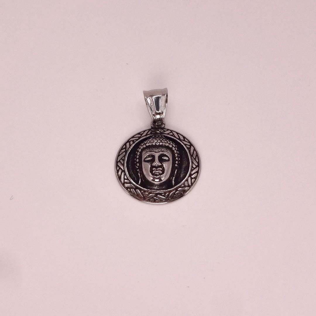 Vintage Buddha Choker Silver Necklace Pendant