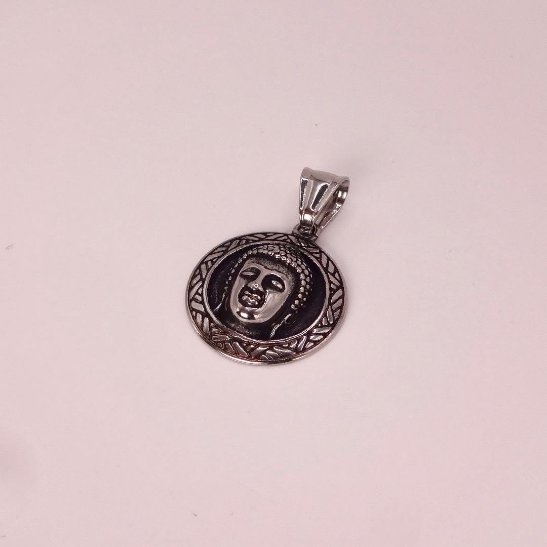 Vintage Buddha Choker Silver Necklace Pendant