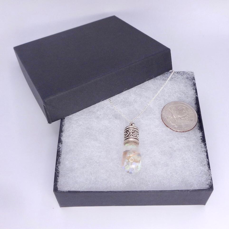 Vintage White Floating Opal Choker 925 Sterling Silver Chain Necklace Choker