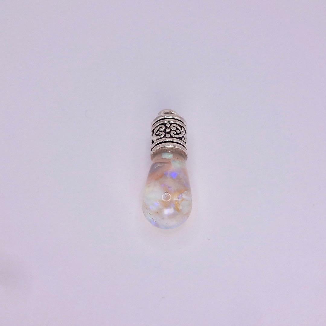 Vintage White Floating Opal Choker 925 Sterling Silver Chain Necklace Choker