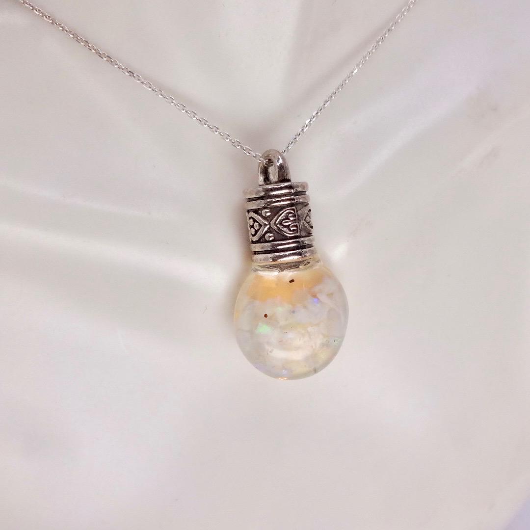Vintage White Floating Opal Choker 925 Sterling Silver Chain Necklace Choker
