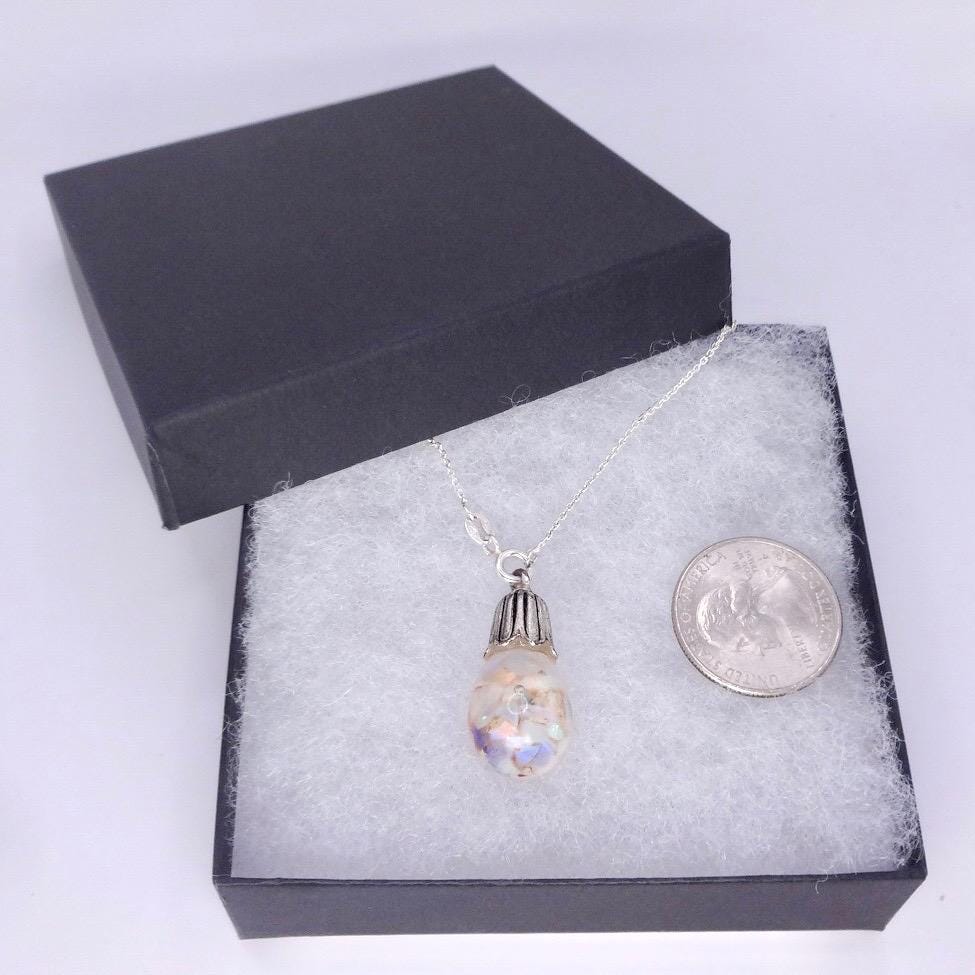 Vintage White Floating Opal Choker 925 Sterling Silver Chain Necklace Choker