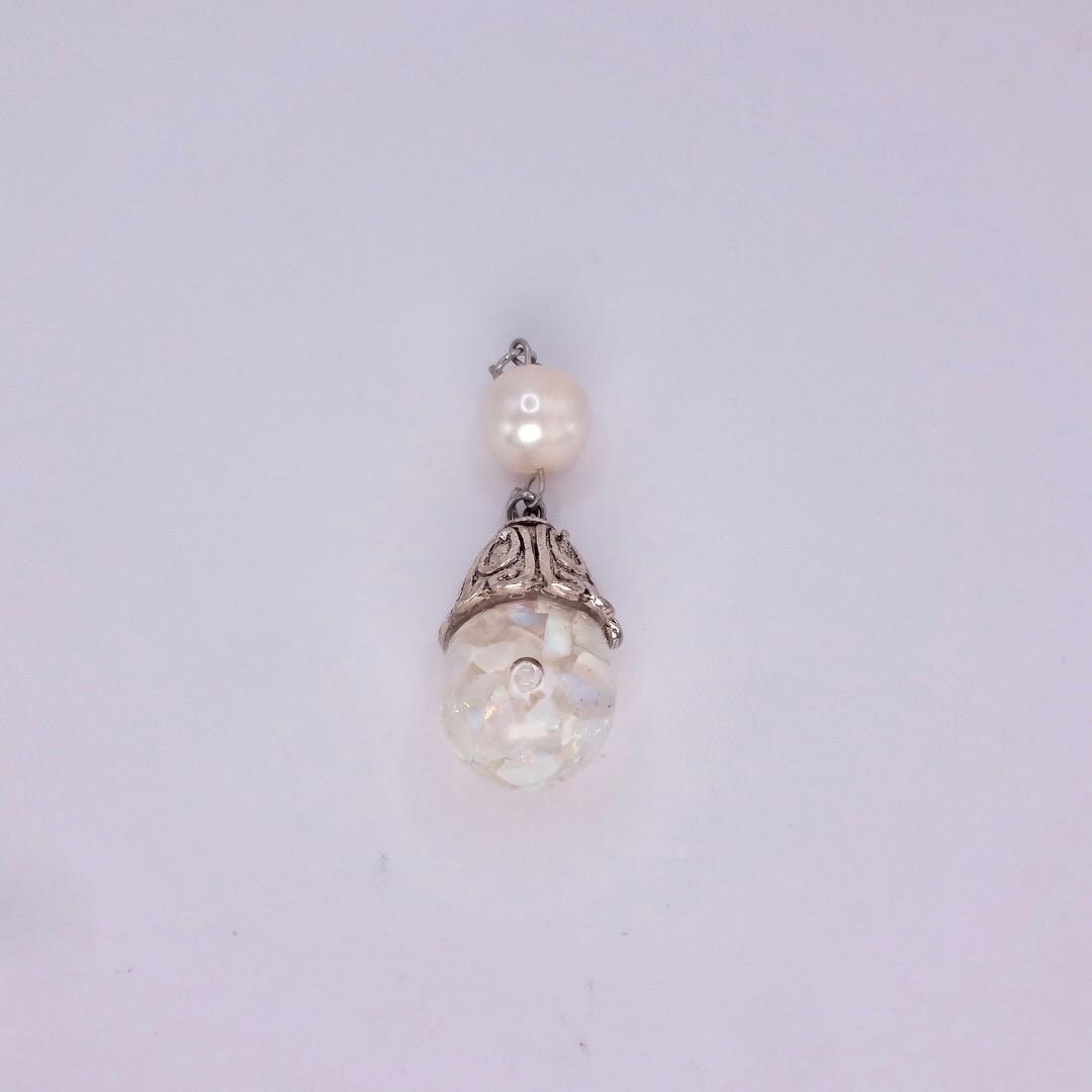 Vintage White Floating Opal Choker 925 Sterling Silver Chain Necklace Choker