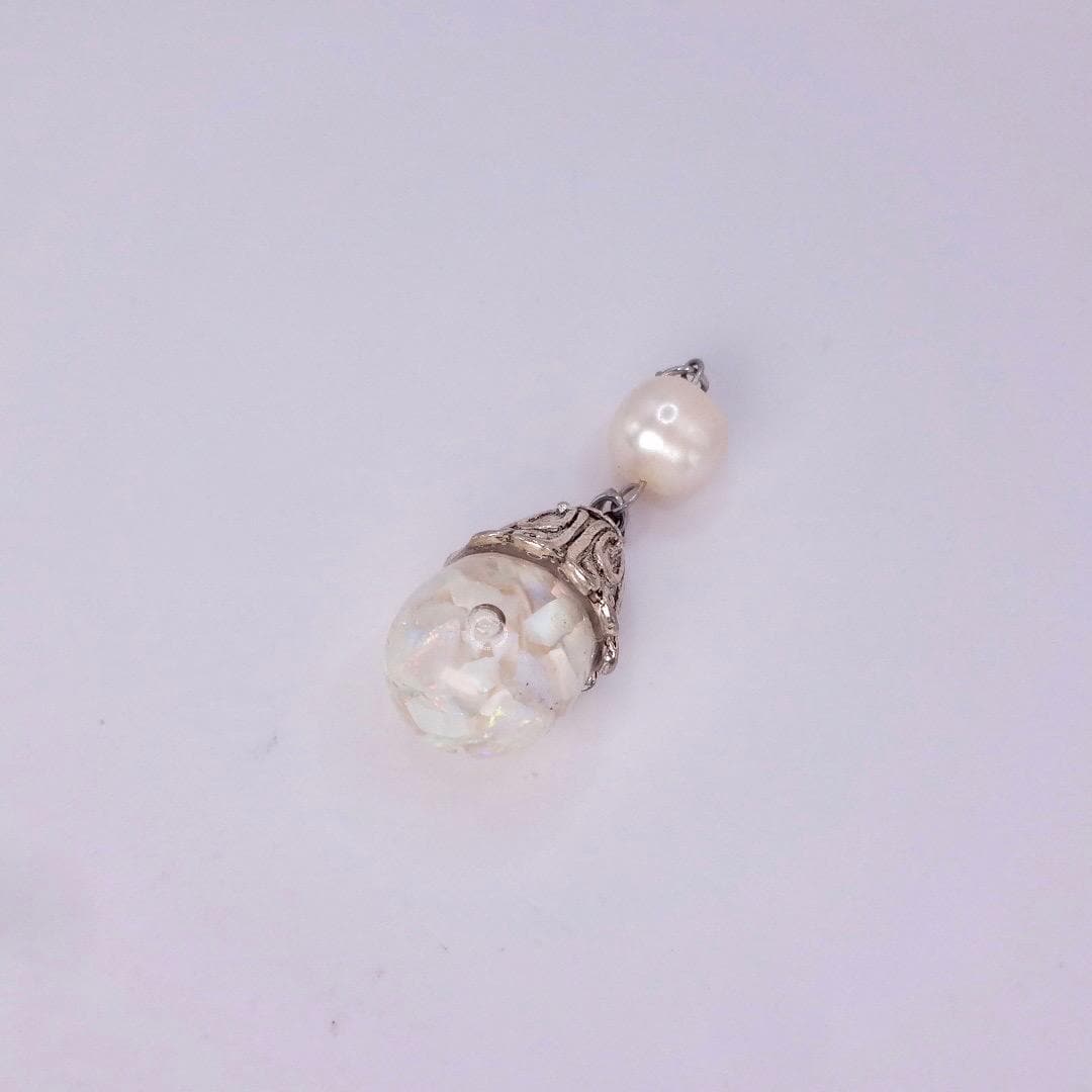 Vintage White Floating Opal Choker 925 Sterling Silver Chain Necklace Choker