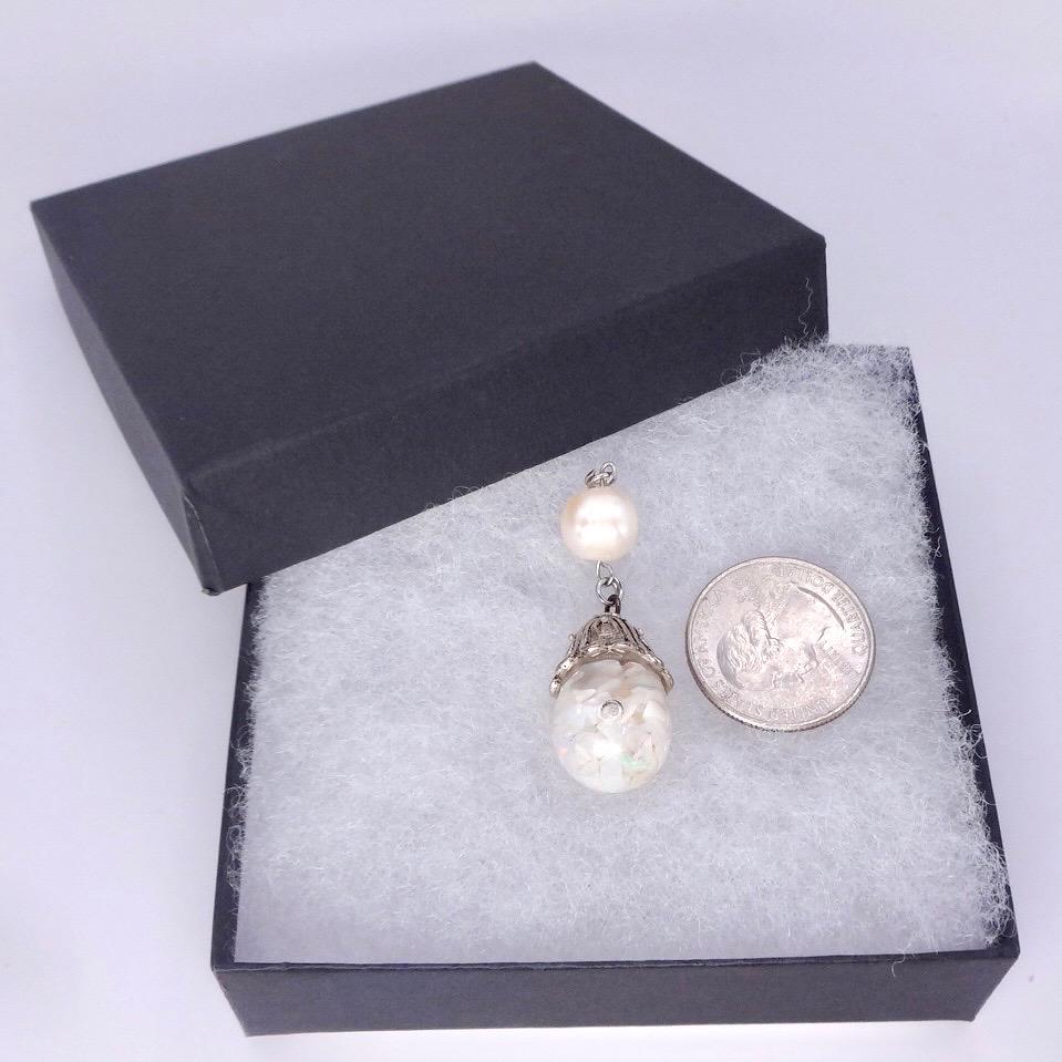 Vintage White Floating Opal Choker 925 Sterling Silver Chain Necklace Choker