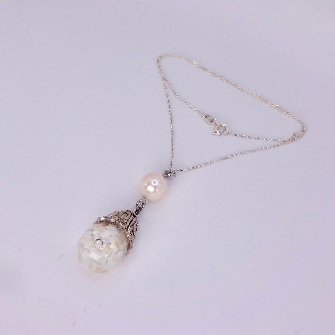 Vintage White Floating Opal Choker 925 Sterling Silver Chain Necklace Choker