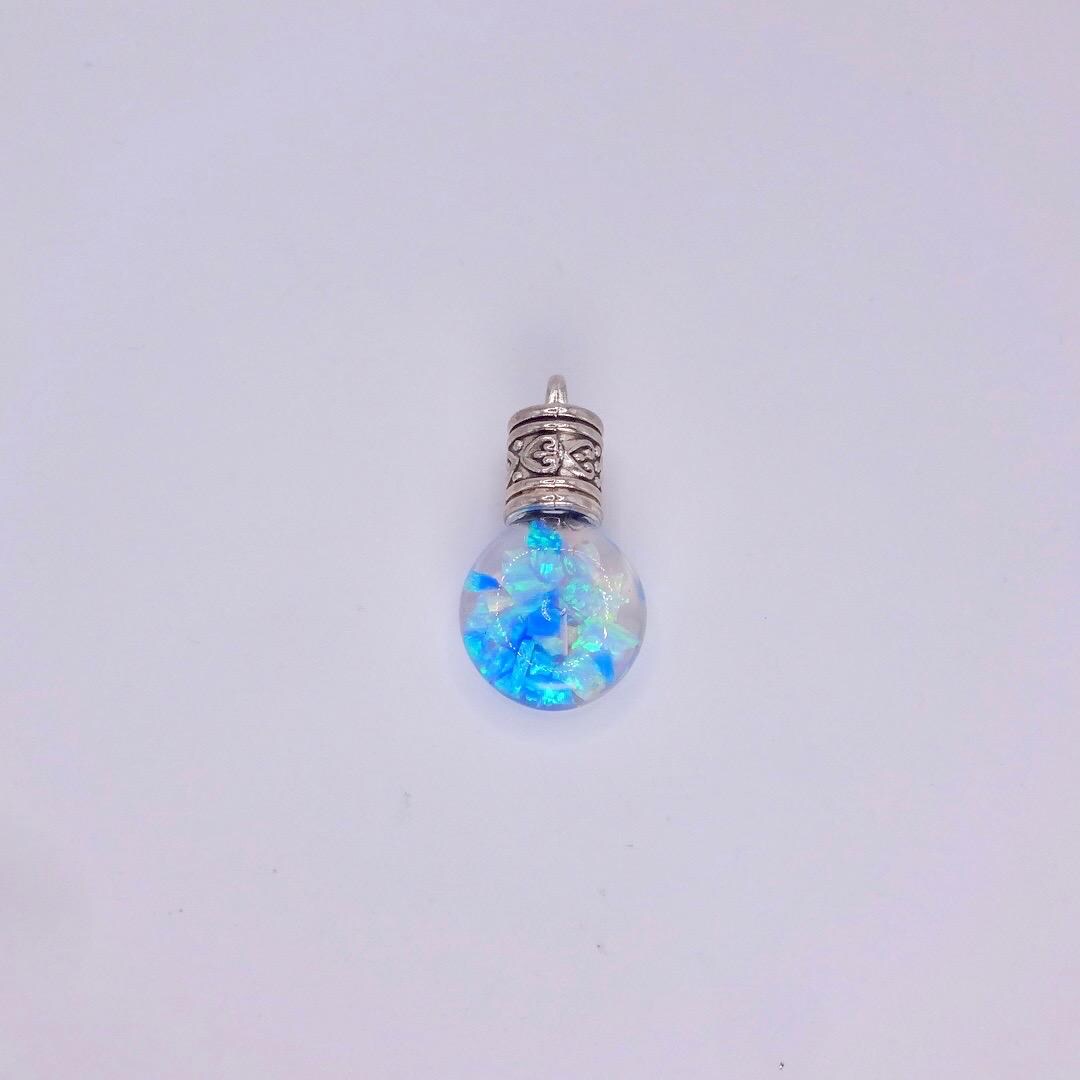 Vintage Blue White Floating Opal Choker 925 Sterling Silver Chain Necklace Choker