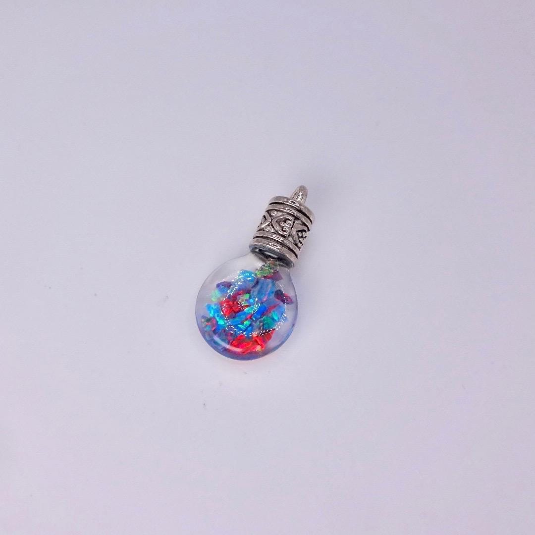 Vintage Blue White Floating Opal Choker 925 Sterling Silver Chain Necklace Choker