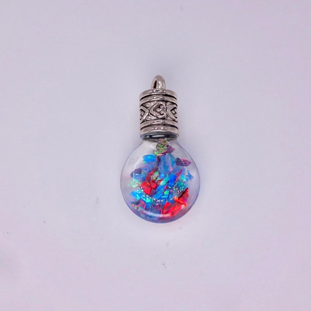 Vintage Blue White Floating Opal Choker 925 Sterling Silver Chain Necklace Choker