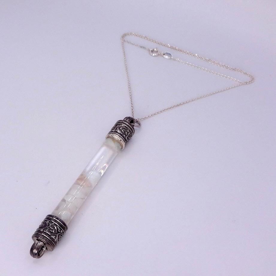 Vintage White Floating Opal Choker 925 Sterling Silver Chain Necklace Choker