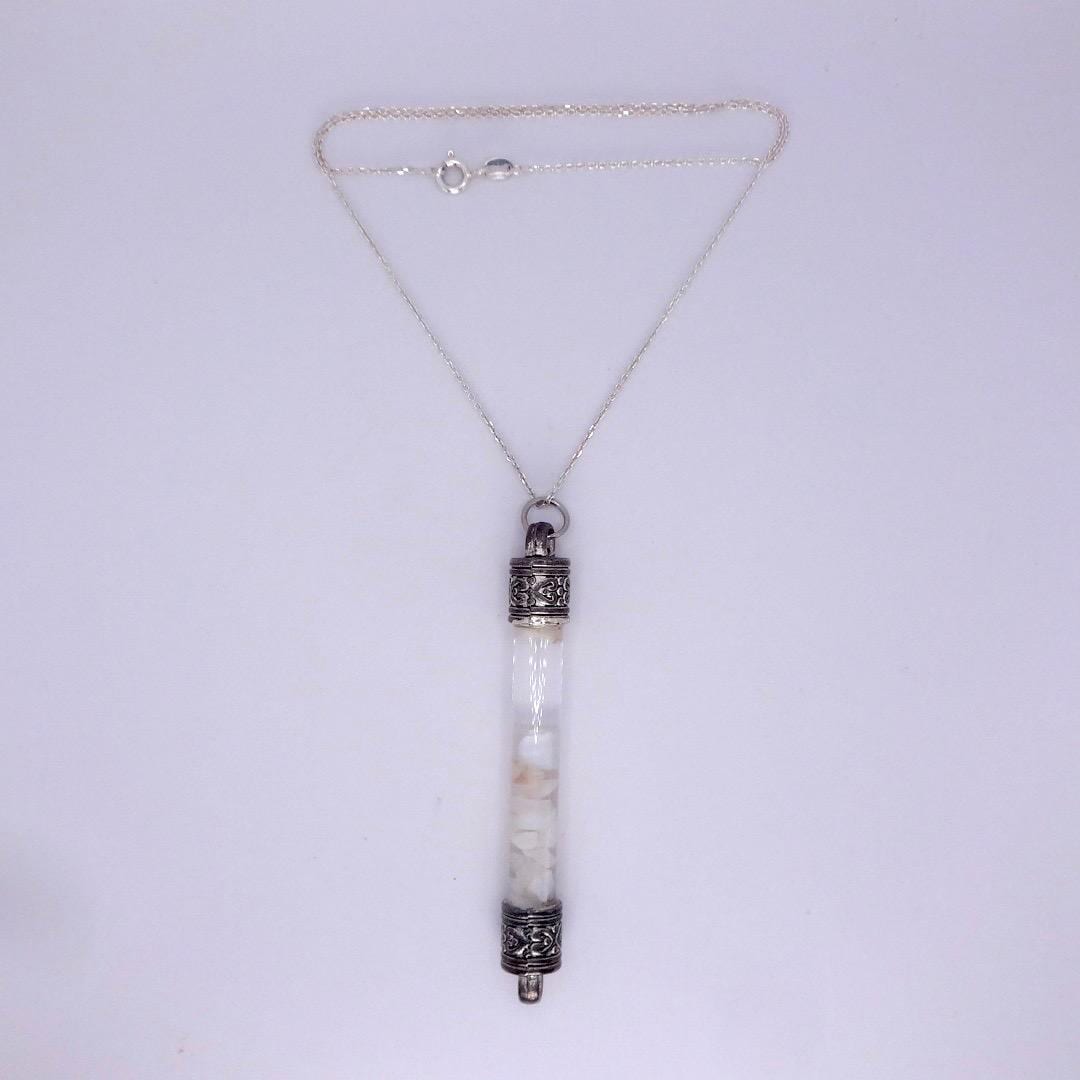 Vintage White Floating Opal Choker 925 Sterling Silver Chain Necklace Choker
