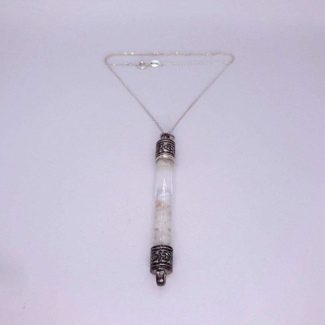 Vintage White Floating Opal Choker 925 Sterling Silver Chain Necklace Choker