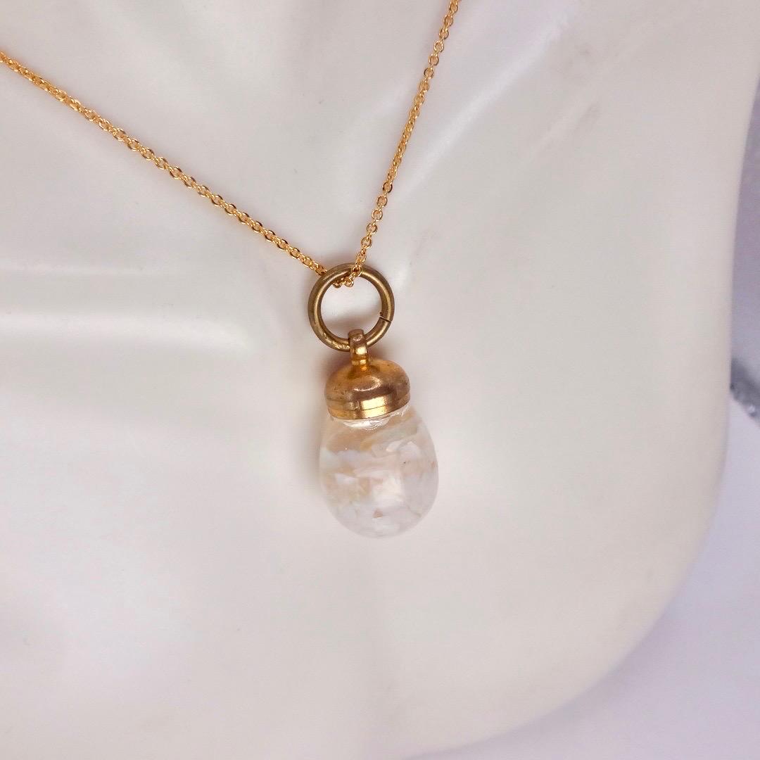 Vintage White Floating Opal Choker Gold Filled Chain Necklace Choker