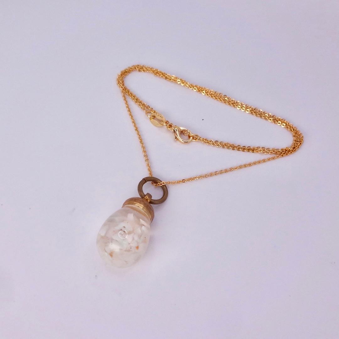 Vintage White Floating Opal Choker Gold Filled Chain Necklace Choker