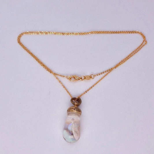 Vintage White Floating Opal Choker Gold Filled Chain Necklace Choker