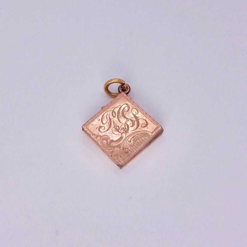 Vintage Locket Choker Golden Filled Deco Etched Necklace
