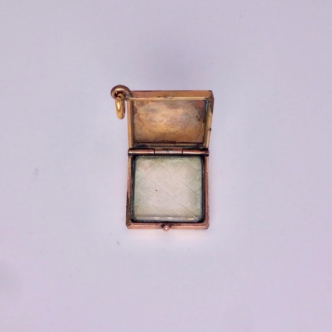 Vintage Locket Choker Golden Filled Deco Etched Necklace