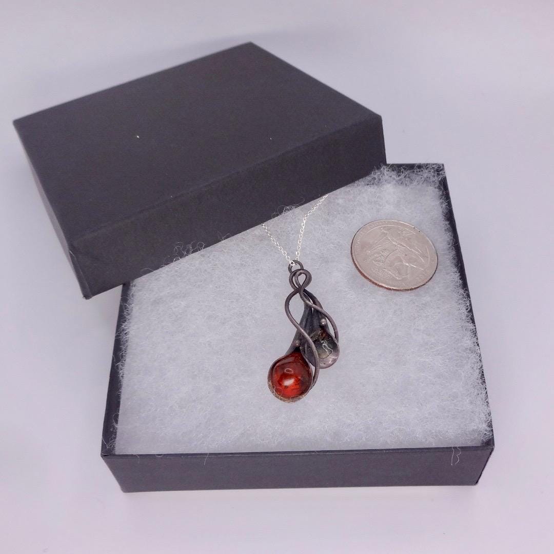 Vintage Baltic Resin 925 Sterling Silver necklace
