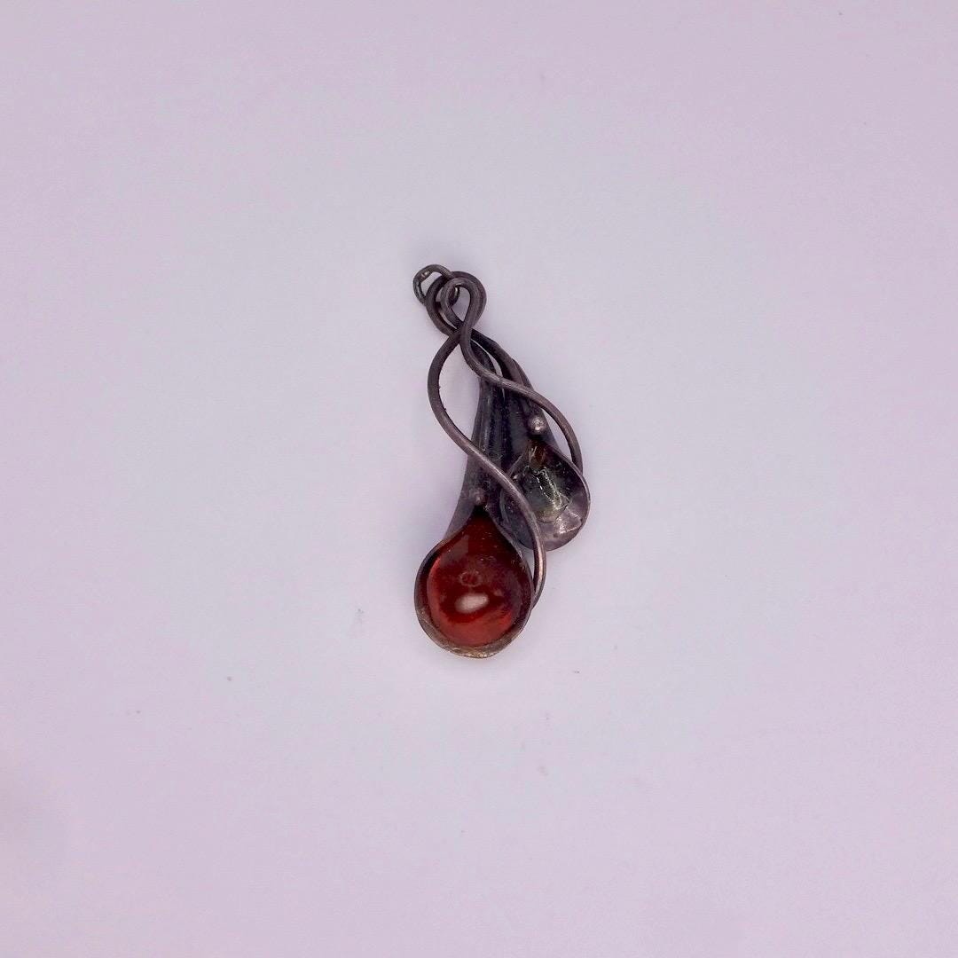 Vintage Baltic Resin 925 Sterling Silver necklace