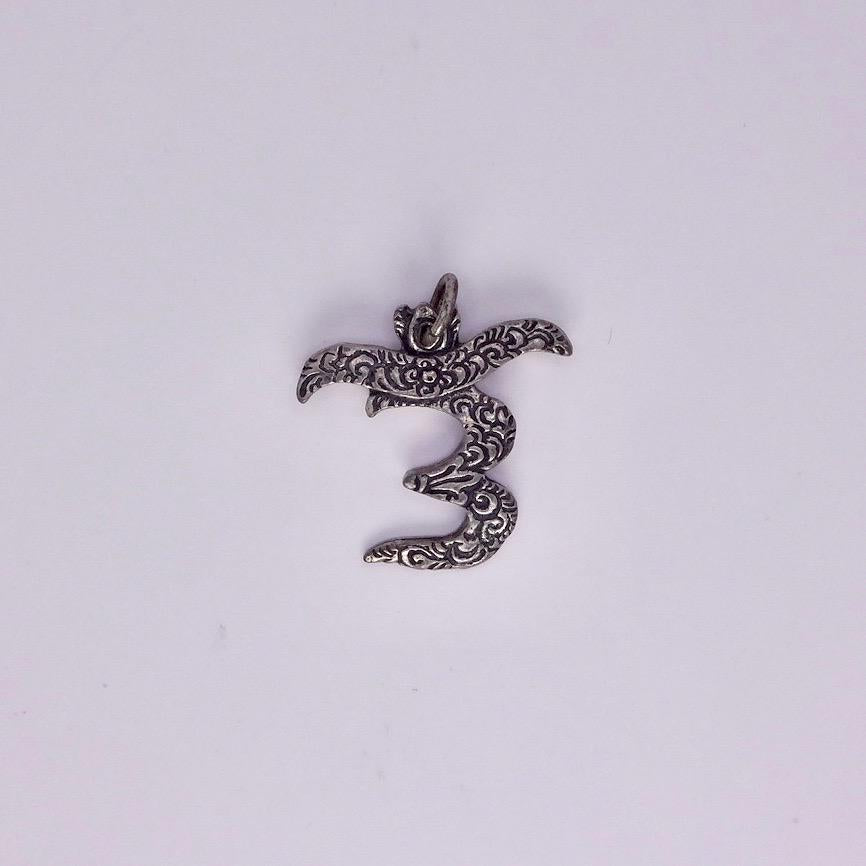 Vintage Ohm Shanti Silver Bronze Velvet Choker Necklace