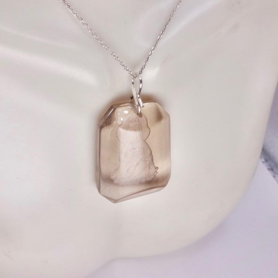 Vintage Clear Crystal Buddha Choker 925 Sterling Silver Necklace