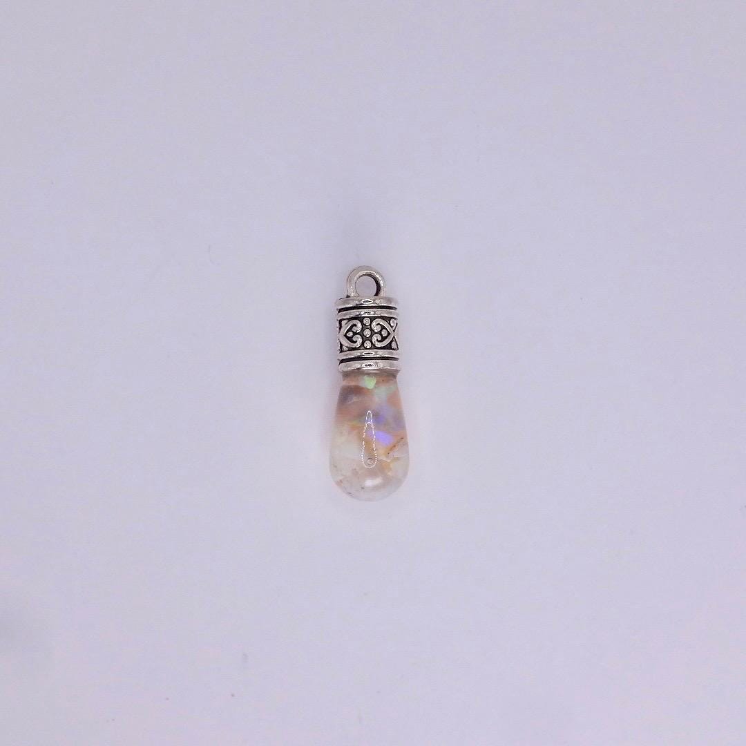 Vintage White Floating Opal Choker 925 Sterling Silver Chain Necklace Choker