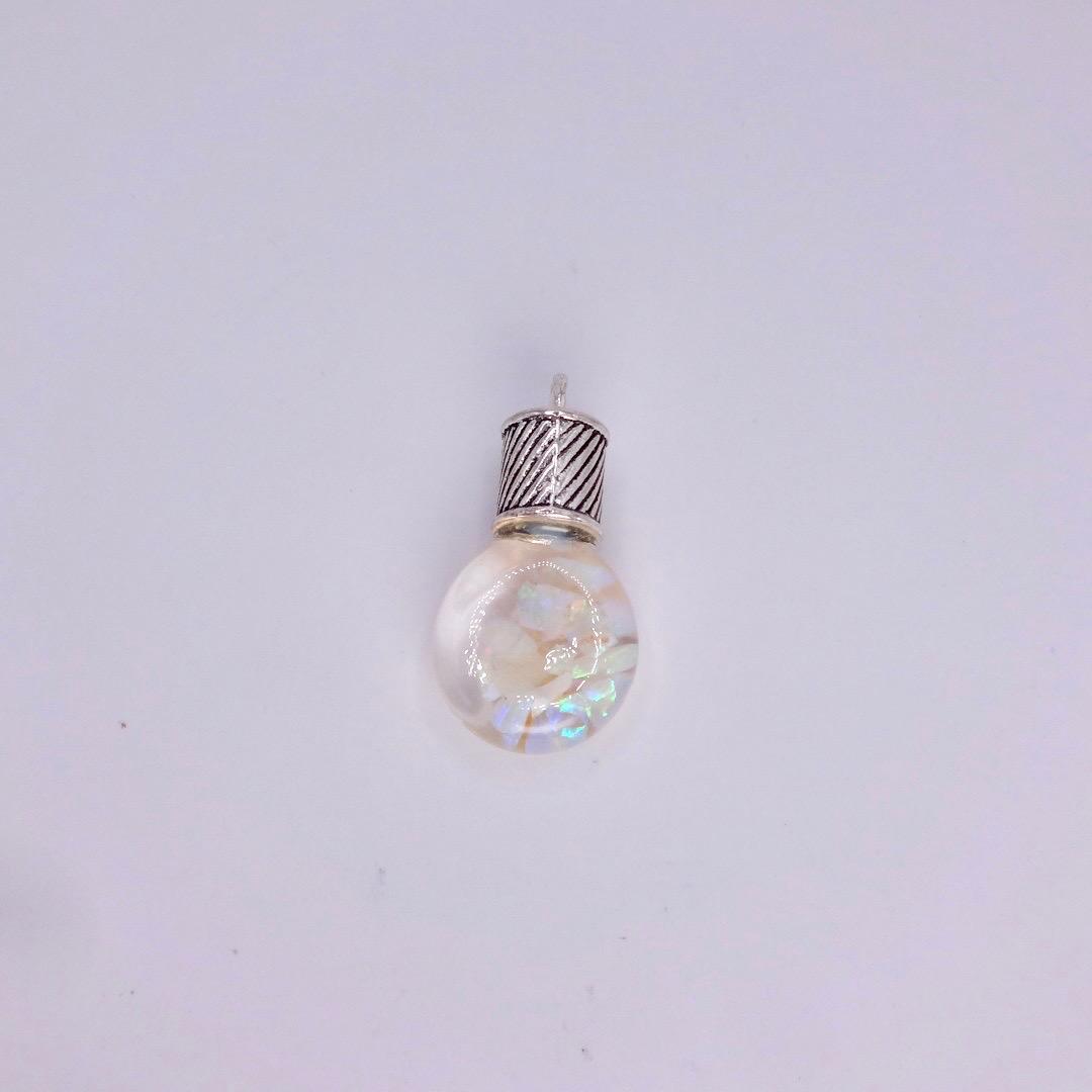 Vintage White Floating Opal Choker 925 Sterling Silver Chain Necklace Choker