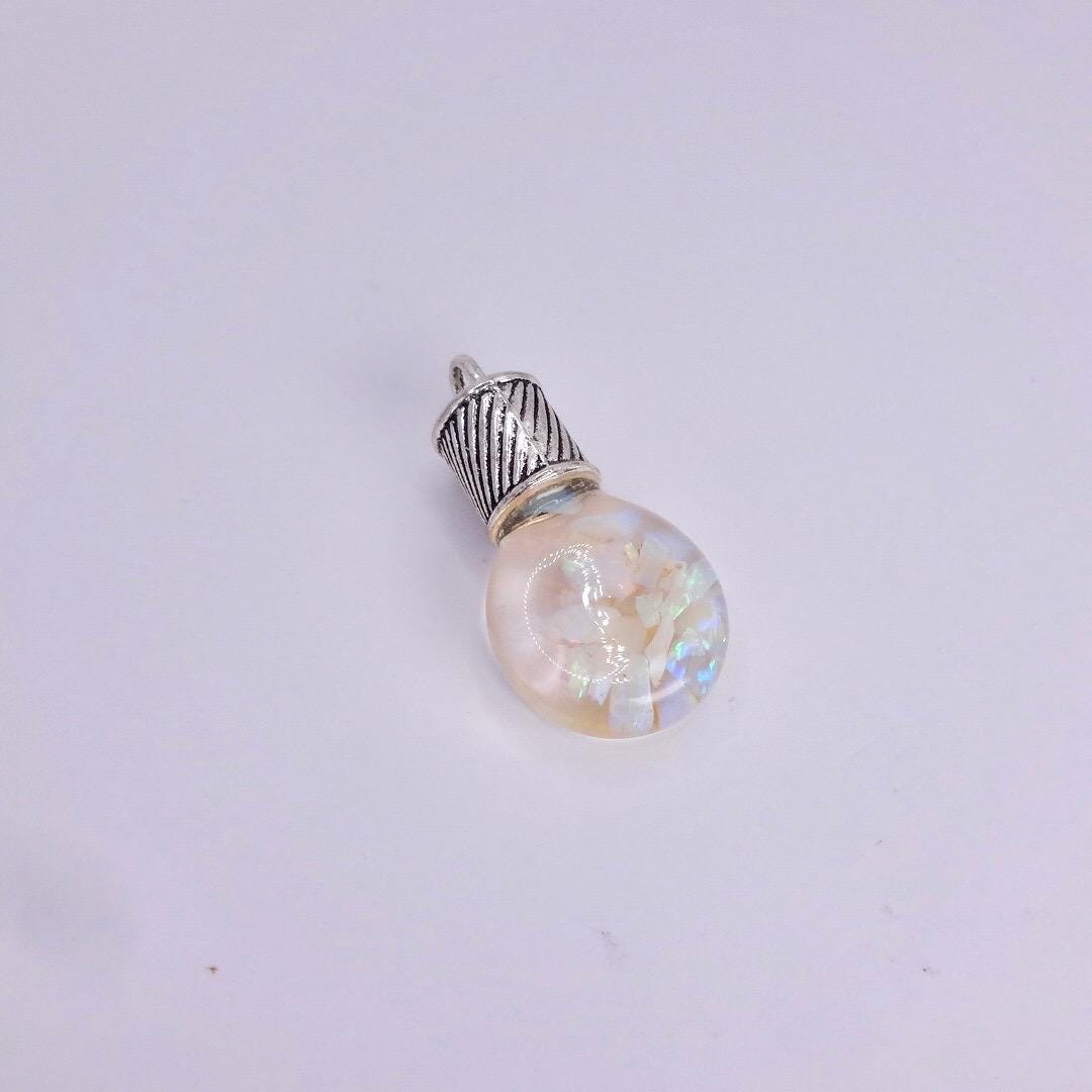 Vintage White Floating Opal Choker 925 Sterling Silver Chain Necklace Choker