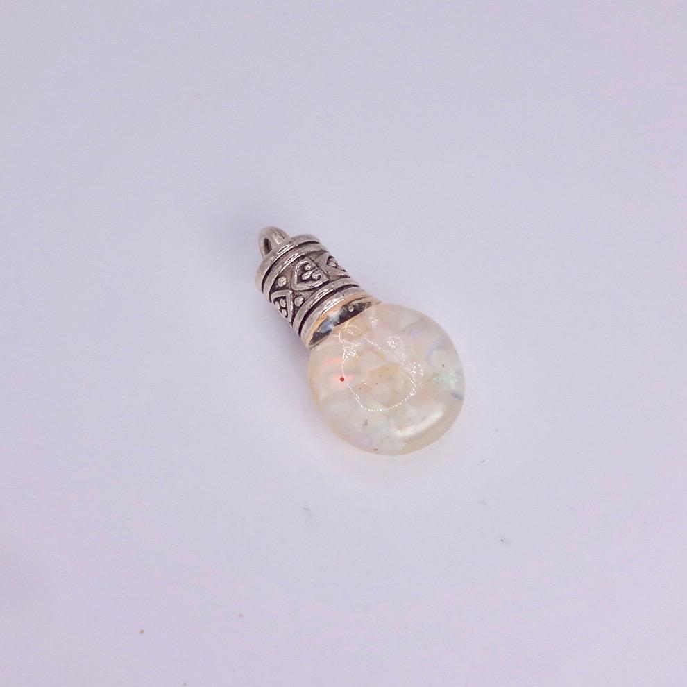 Vintage White Floating Opal Choker 925 Sterling Silver Chain Necklace Choker