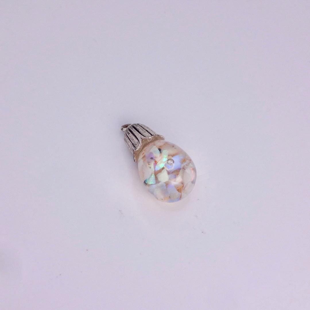 Vintage White Floating Opal Choker 925 Sterling Silver Chain Necklace Choker