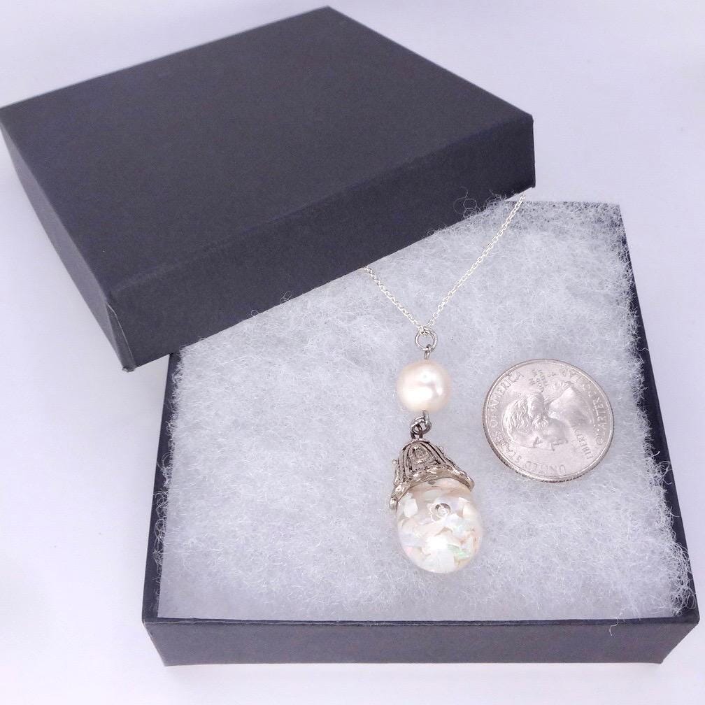 Vintage White Floating Opal Choker 925 Sterling Silver Chain Necklace Choker