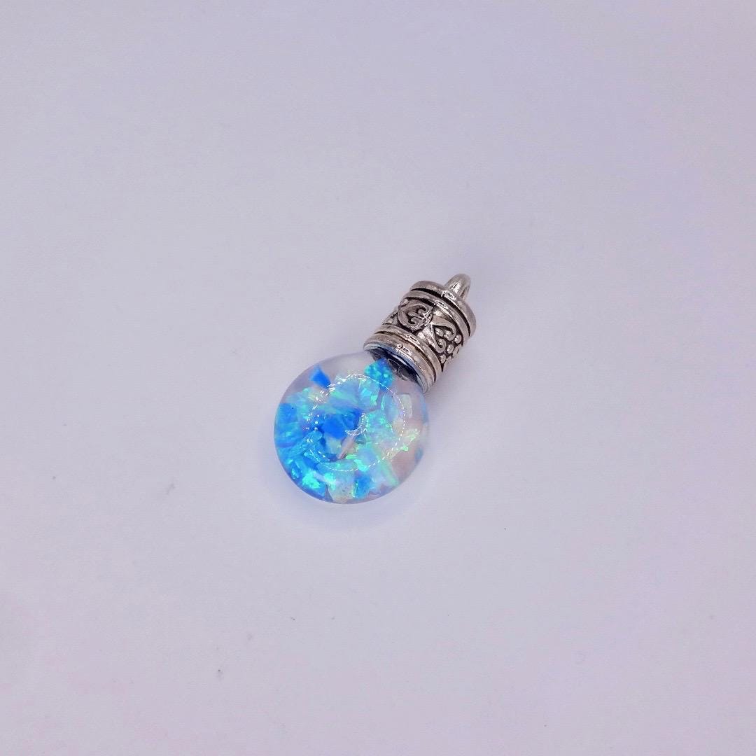 Vintage Blue White Floating Opal Choker 925 Sterling Silver Chain Necklace Choker