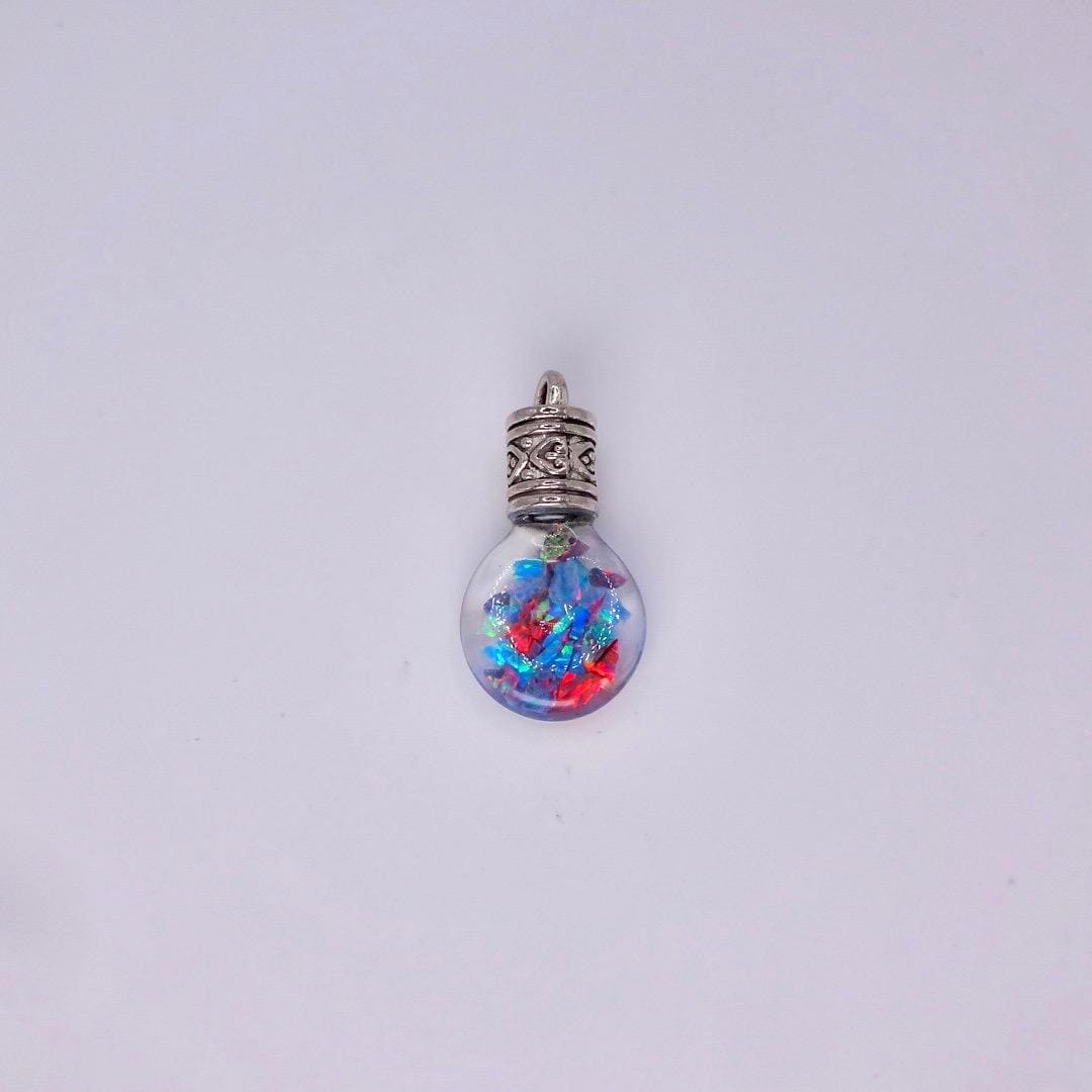 Vintage Blue White Floating Opal Choker 925 Sterling Silver Chain Necklace Choker