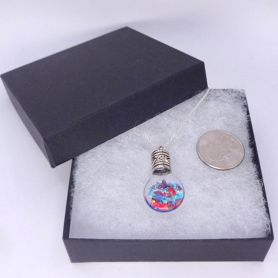 Vintage Blue White Floating Opal Choker 925 Sterling Silver Chain Necklace Choker