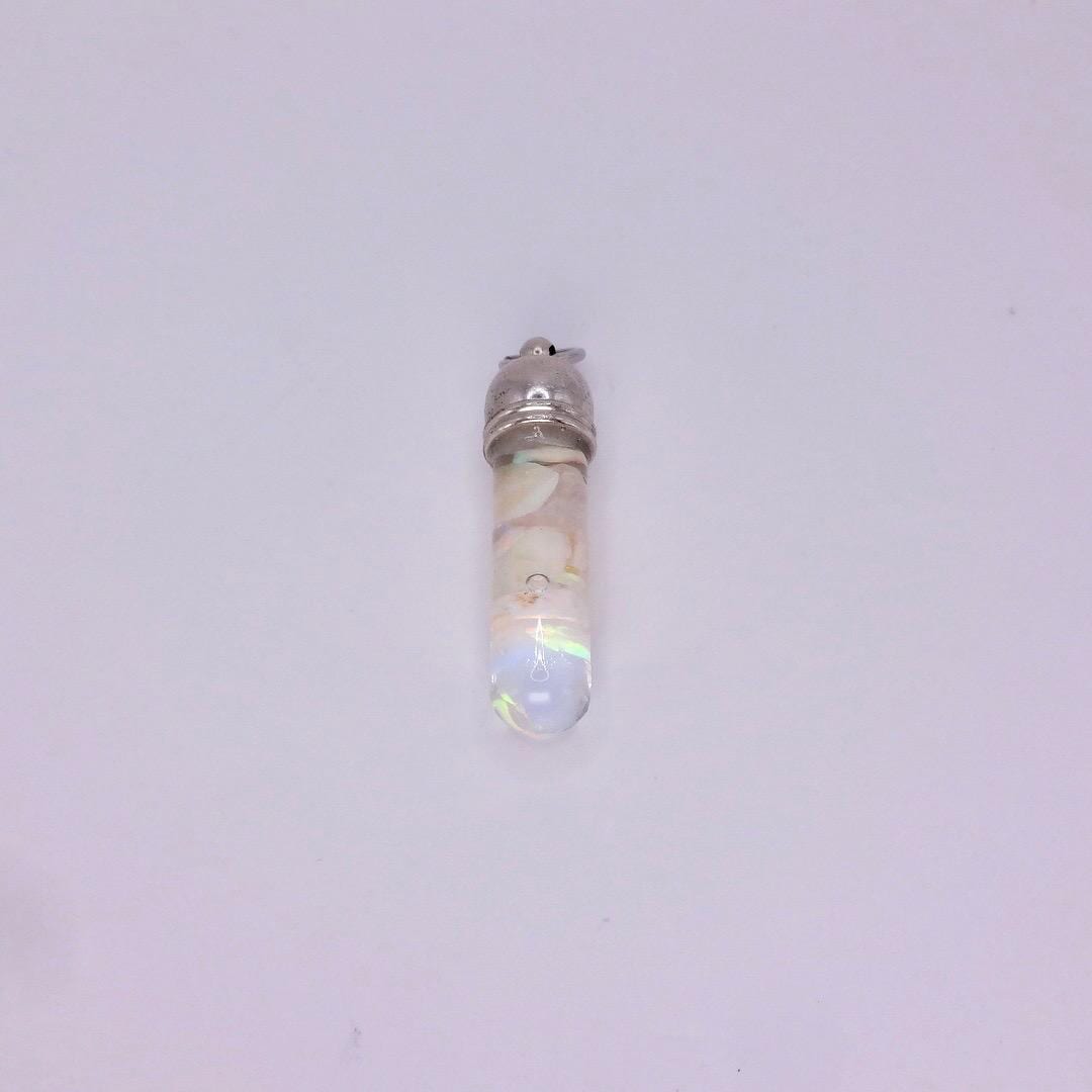Vintage White Floating Opal Choker 925 Sterling Silver Chain Necklace Choker