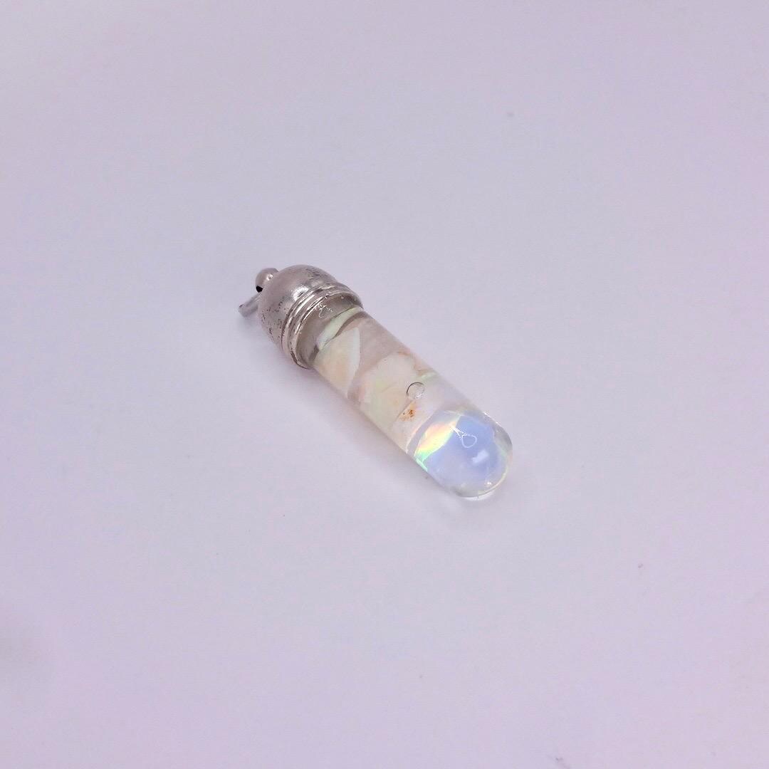 Vintage White Floating Opal Choker 925 Sterling Silver Chain Necklace Choker