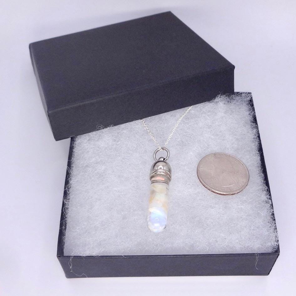 Vintage White Floating Opal Choker 925 Sterling Silver Chain Necklace Choker