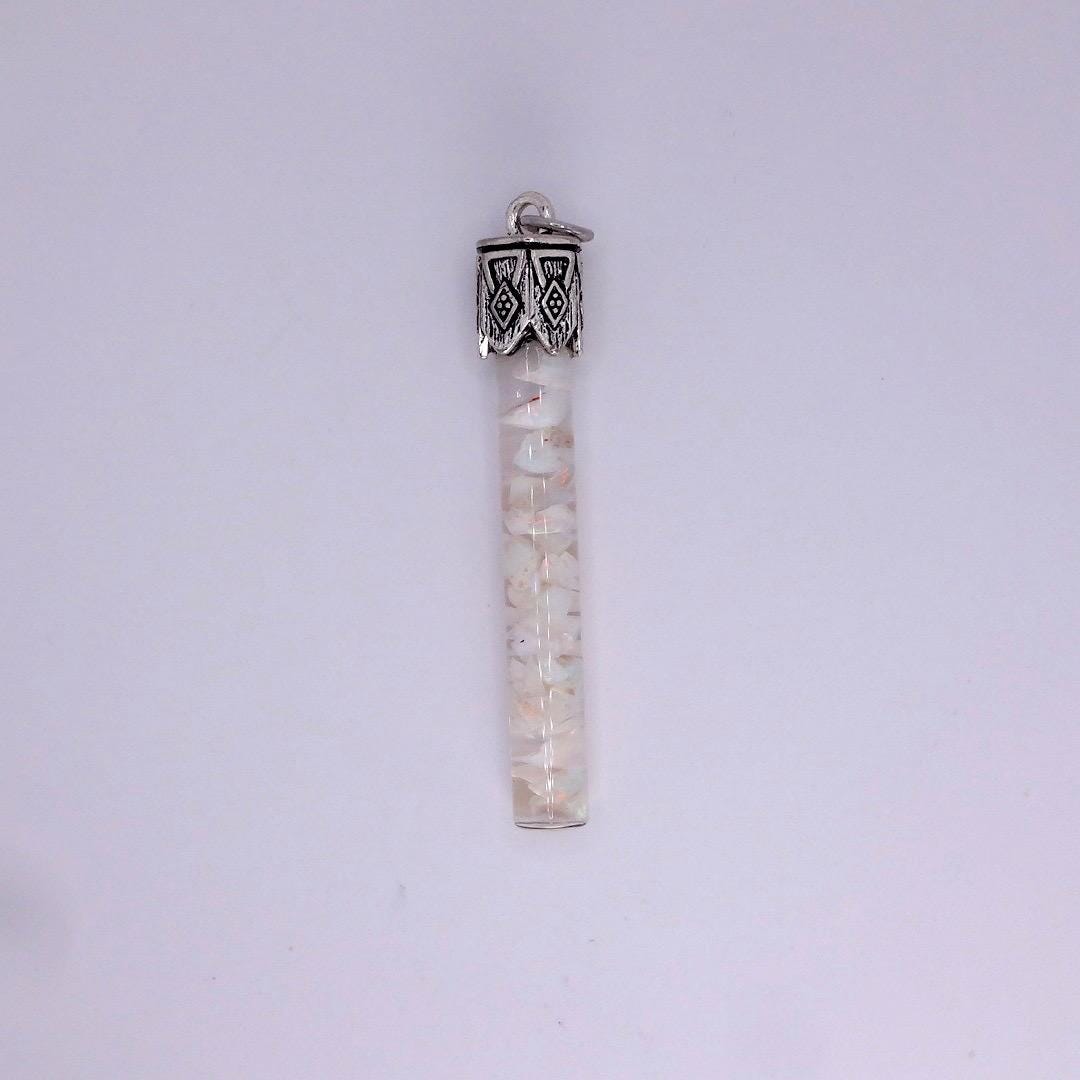Vintage White Floating Opal Choker 925 Sterling Silver Chain Necklace Choker