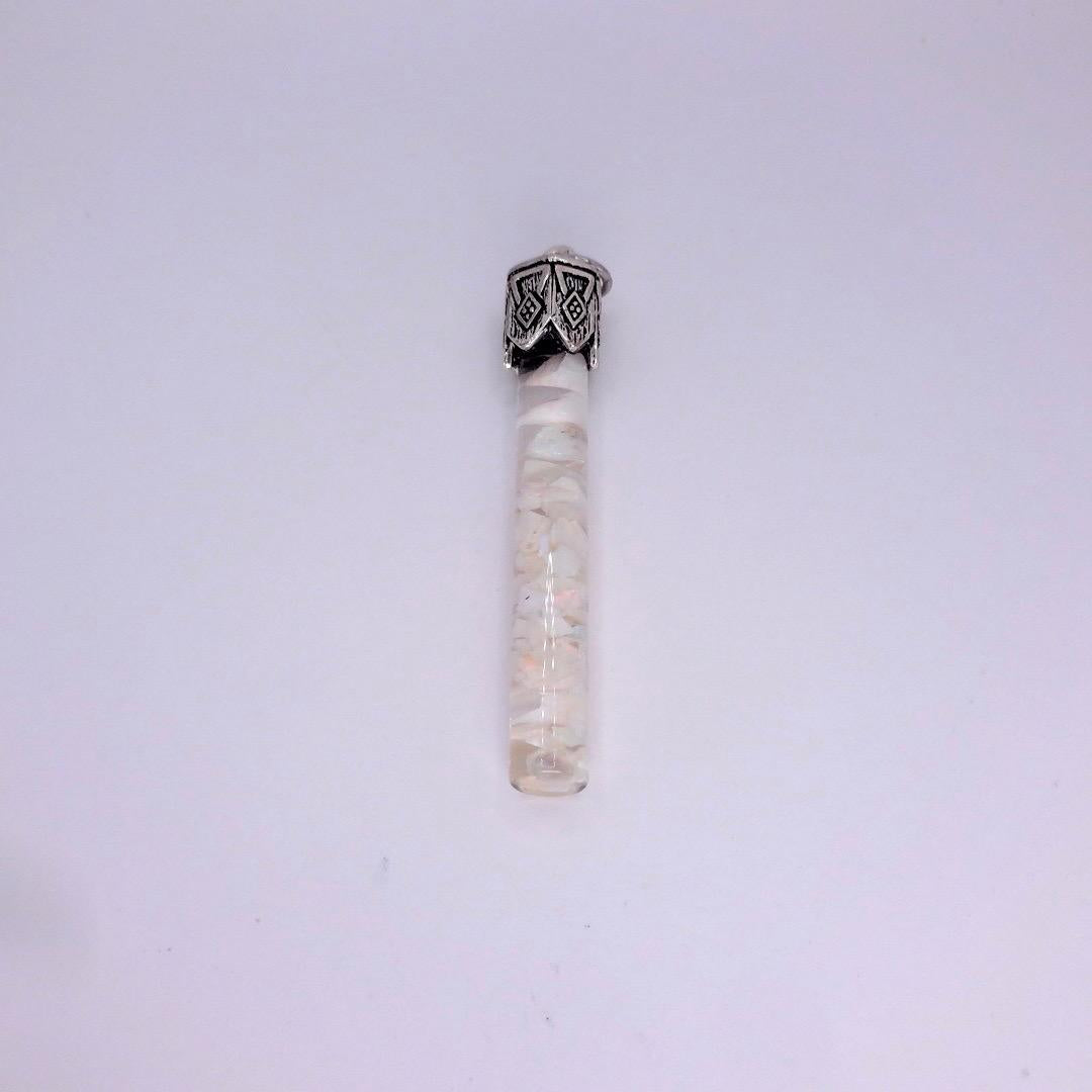Vintage White Floating Opal Choker 925 Sterling Silver Chain Necklace Choker