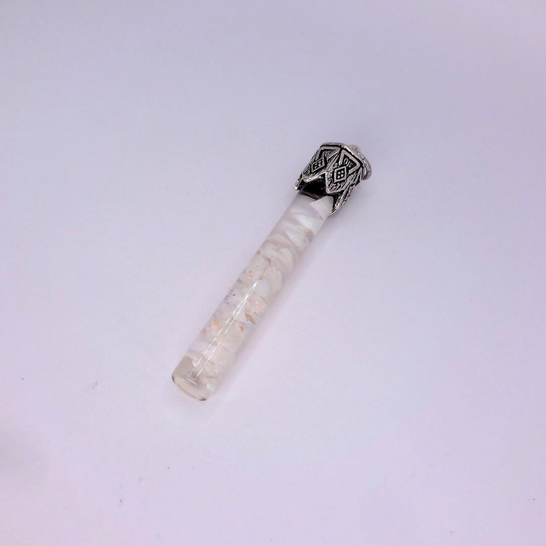 Vintage White Floating Opal Choker 925 Sterling Silver Chain Necklace Choker