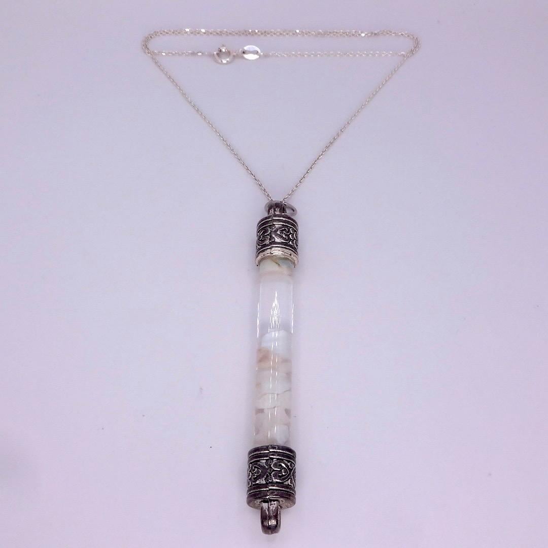 Vintage White Floating Opal Choker 925 Sterling Silver Chain Necklace Choker