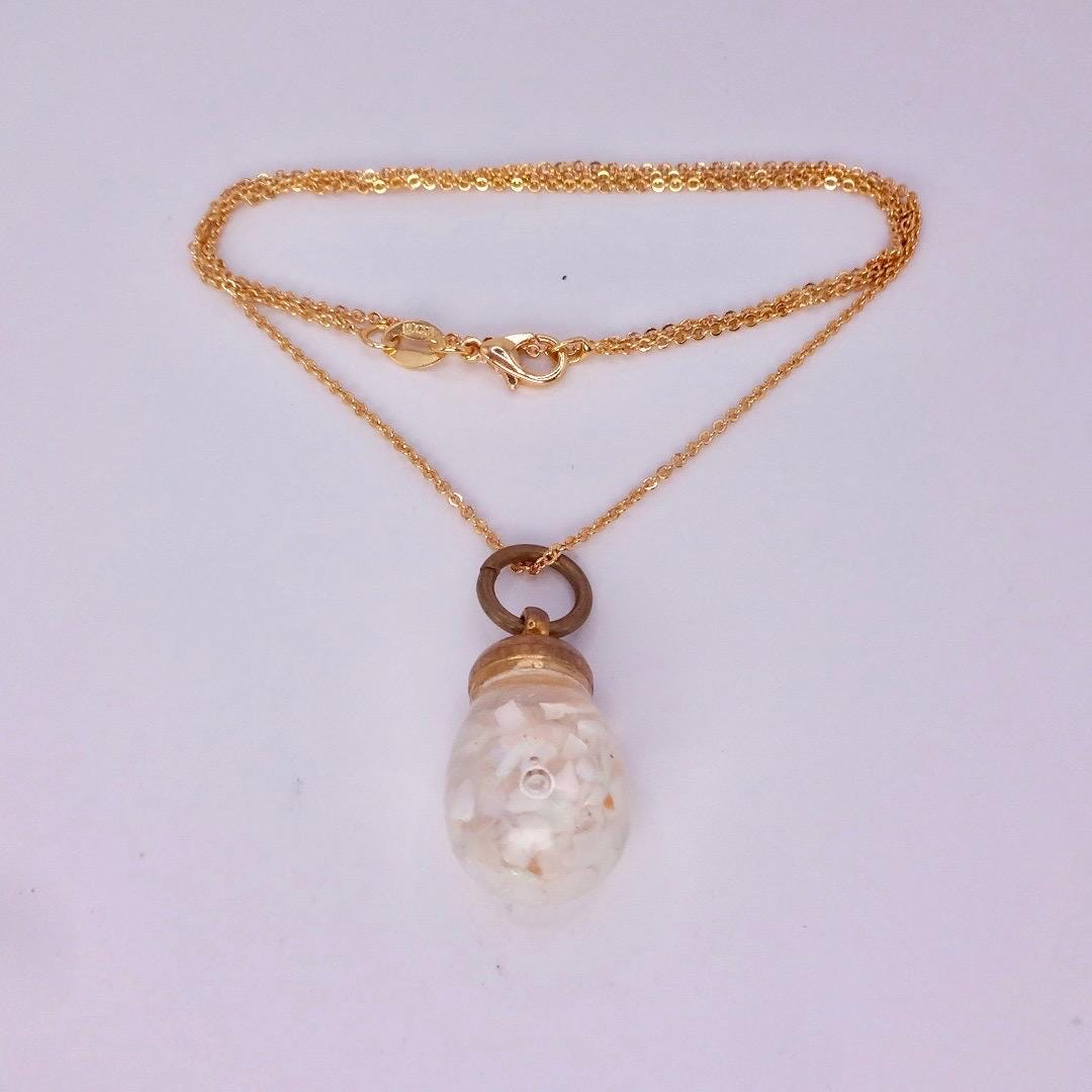 Vintage White Floating Opal Choker Gold Filled Chain Necklace Choker